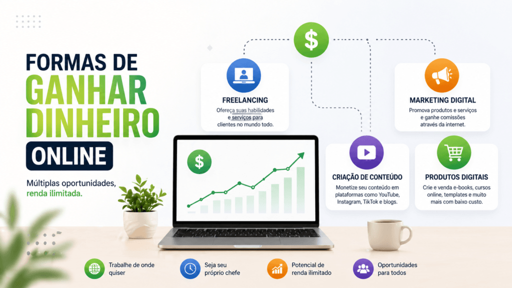 formas de ganhar dinheiro online em 2026