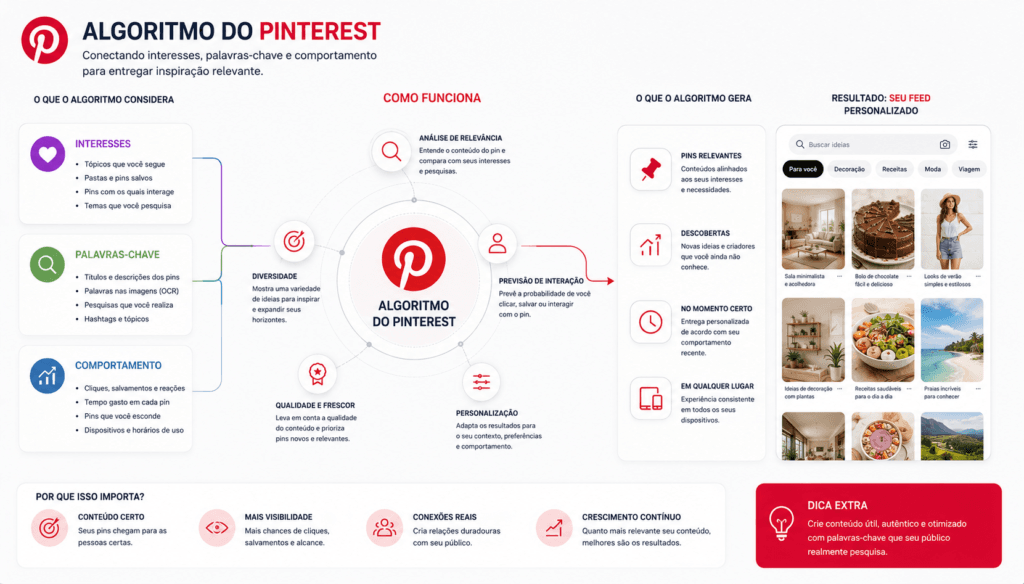 como funciona algoritmo do pinterest