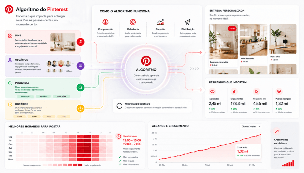como o algoritmo do pinterest distribui conteúdos