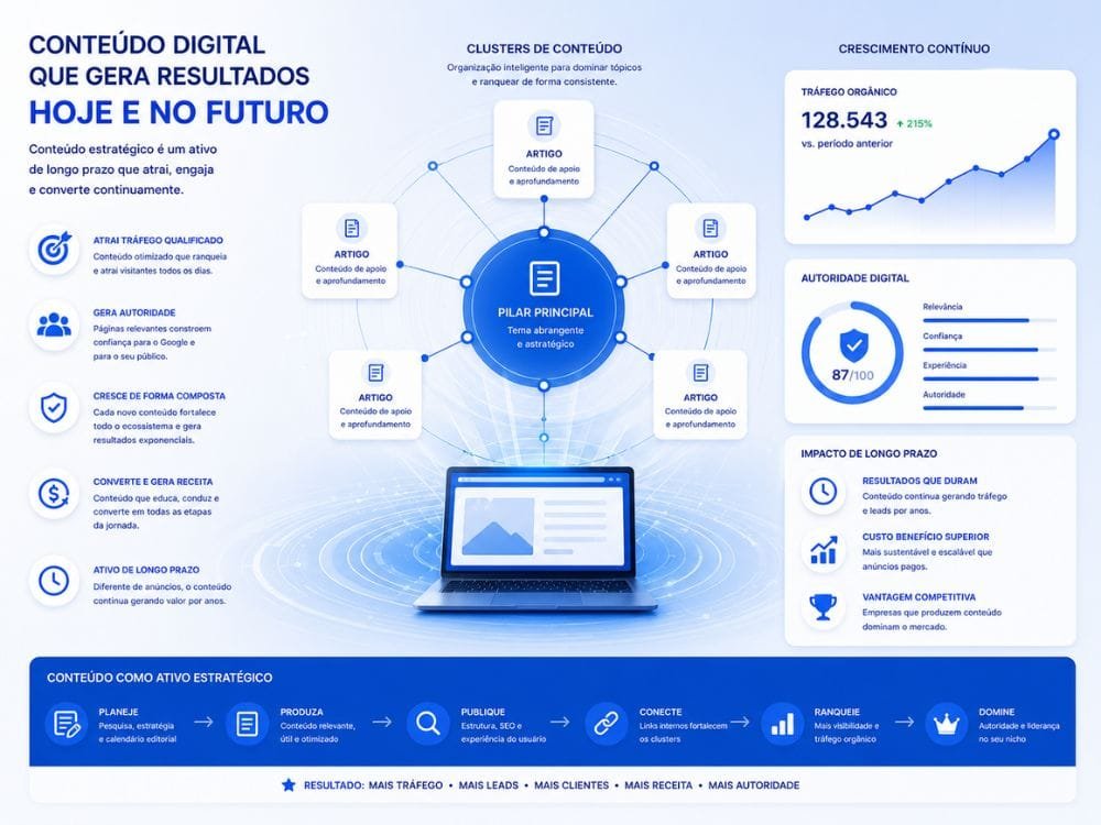 Conteúdo estratégico funcionando como ativo digital no marketing de conteúdo