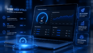 Core Web Vitals mostrando métricas de performance e experiência da página no Google