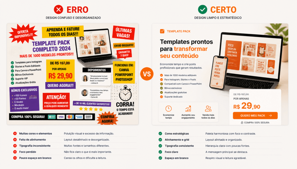 erros ao divulgar templates no canva marketing digital