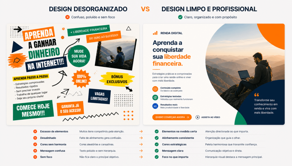 erros comuns ao criar templates no canva design desorganizado