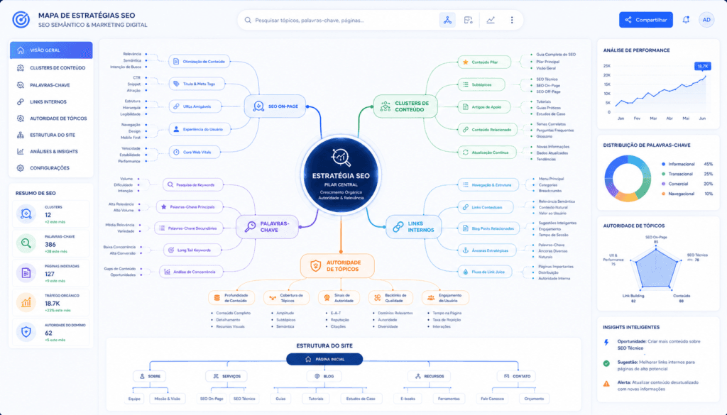 Estratégias de SEO com clusters de conteúdo e arquitetura semântica