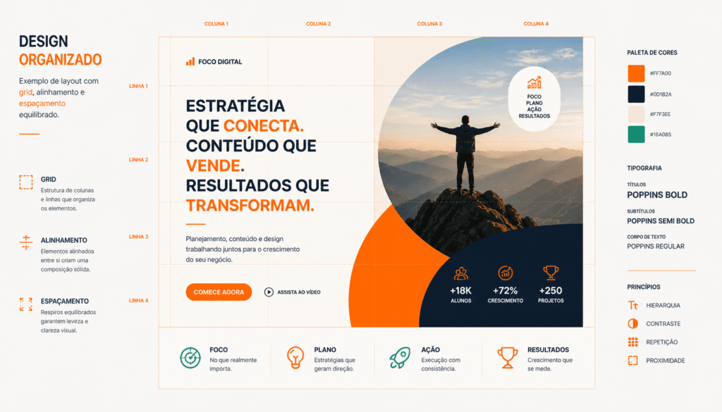 estrutura de templates profissionais no canva organizada