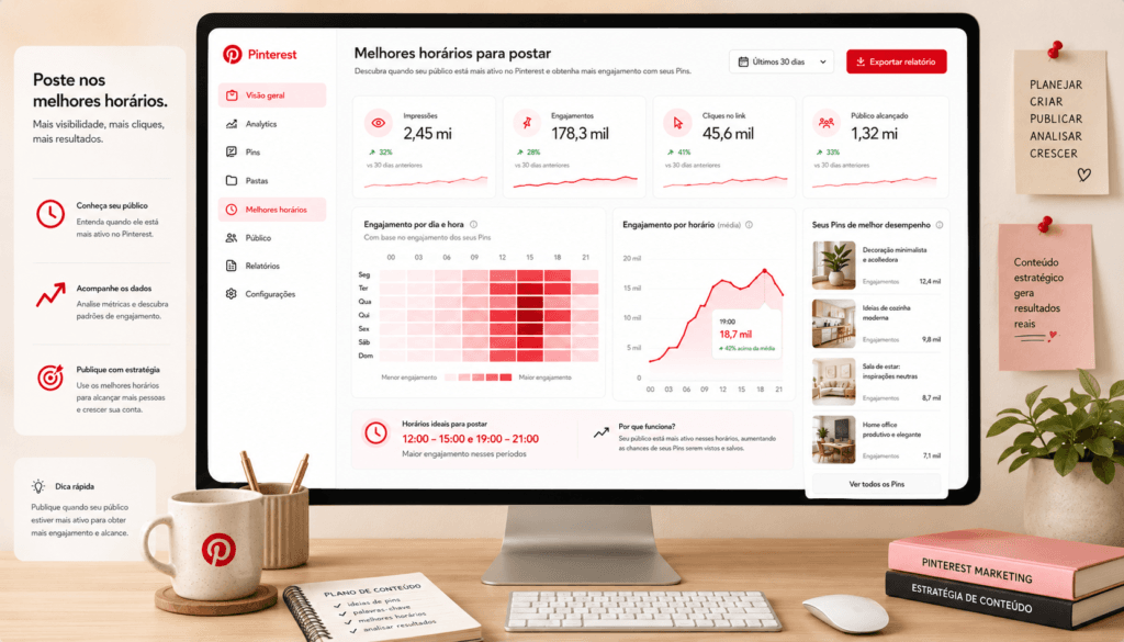 existe melhor horário para postar no pinterest