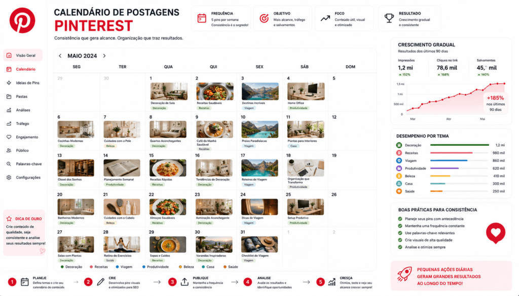 frequencia ideal de postagem no pinterest