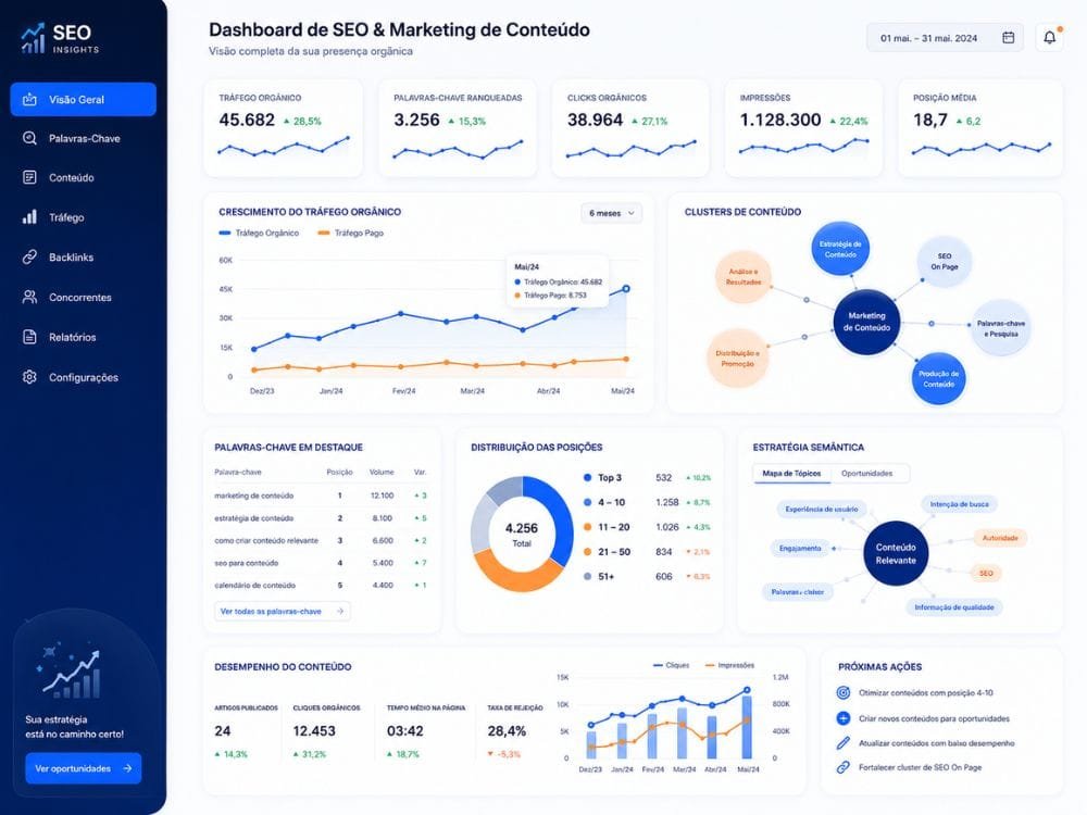 SEO integrado ao marketing de conteúdo e tráfego orgânico