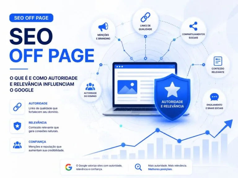 SEO Off Page mostrando backlinks e autoridade digital entre sites